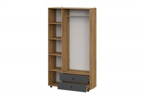 Шкаф трехстворчатый Арника с ящиками Байкал, Дуб Золотой, Графит