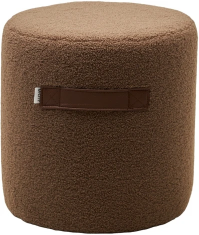 Пуф для гостиной HARTA NINI-02 Тауп, teddy  / TKS-03 темно-коричневый, экокожа М-City
