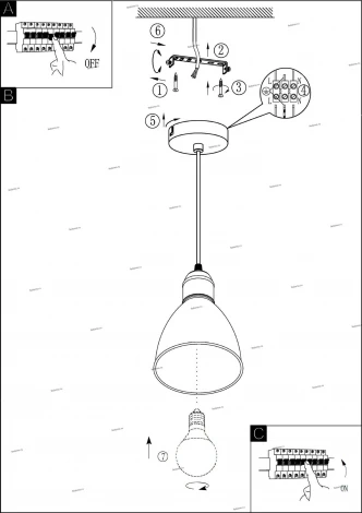 Подвесной светильник Eglo Priddy 1 49492 (220V, на проводе, круглые)