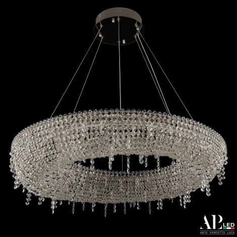Подвесная люстра светодиодная APL LED Sicilia SH510.0.80.B.Gd.4000 (220V, хрусталь, на тросе, круглые)
