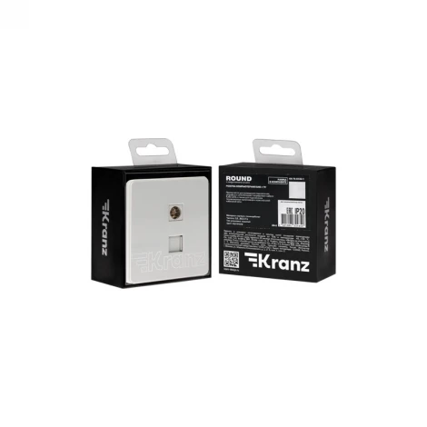 Розетка компьютерная RJ45 кат6 + TV с/у перламутр Kranz Round KR-78-0722-1