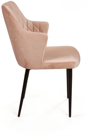 Стул с подлокотниками Hunt ромб, бархат бежевый 5 / чёрный конус Top Concept 74794