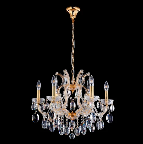 Подвесная люстра Crystal Lux Hollywood SP6 GOLD (220V, на цепи, подсвечник, свеча)