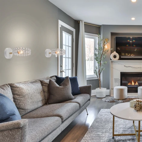 Бра Escada Banjo 679/1A White 1x60Вт E27, металл/хрусталь, белый/дерево