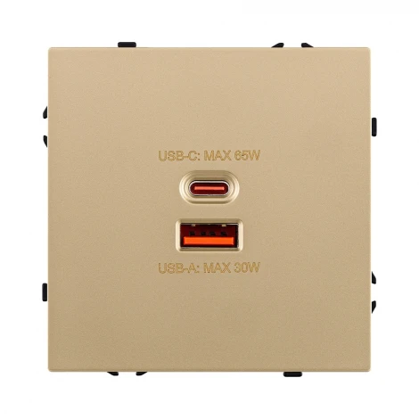 Розетка USB A+C 65W золотой Kollinger Eclipse EC-024GD