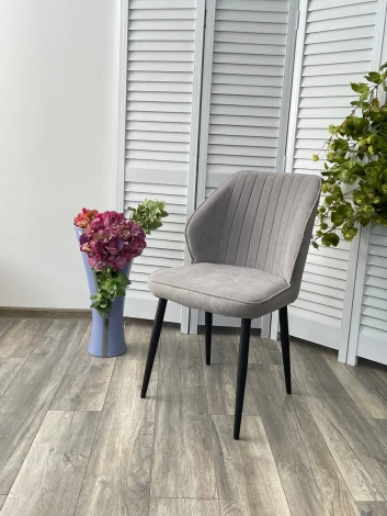 Стул VENA, цвет B22 Серый, велюр / черный каркас