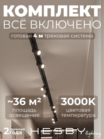Трековая система в сборе встраиваемая однофазная 220V Hesby Lighting Skylite №3 HSBL_kompl_S003_VI4B3K
