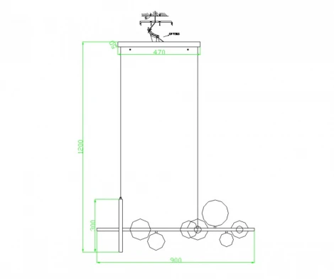 Подвесной светильник Kink Light Иона 09408-7,19 (220V, на тросе, шарики, кольцо)