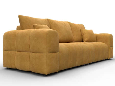 Диван прямой Лига-110 НПБ (ДВП,ДСП,ЛДСП,Брус,Фанера,Велюр/Желтый) Лига Диванов 136504