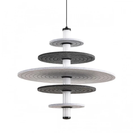 Подвесной светильник светодиодный Lumion Felta 8295/14AL черный/светло-серый/темно-серый, металл/фетр/акрил LED 14W 3000K 220V (на проводе, круглые)