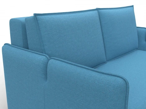 Диван прямой Лига-117 (ЛДСП,Брус,Фанера,Рогожка/Голубой) Лига Диванов 137007