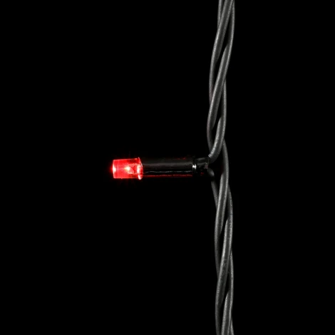 Гирлянда Нить 10м Красная 220В, 100 LED, Провод Черный Каучук, IP65