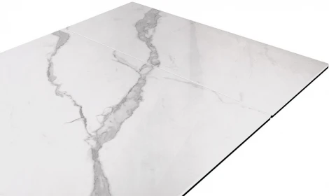 Стол DikLine SFE160 Керамика Белый мрамор/подстолье черное/опоры черные (2 уп.) 00-00069621