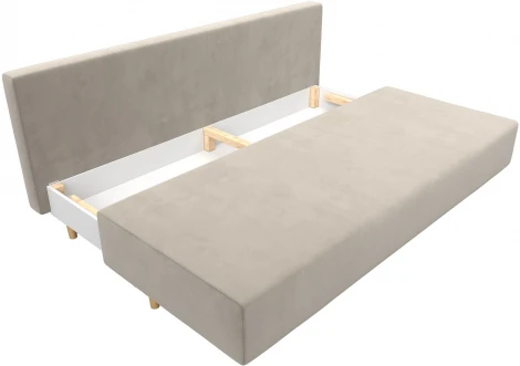 Диван прямой Лига-033 (Бежевый/Микровельвет) Лига Диванов арт.121080