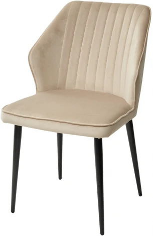 Стул SEATTLE-V БЕЖЕВЫЙ #5, велюр / черный каркас