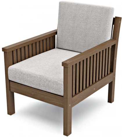 Кресло Arsko Норман орех серая рогожка