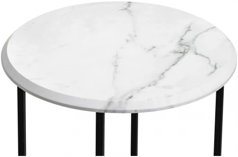 Журнальный стол Woodville Грейс мрамор белый / черный 516567