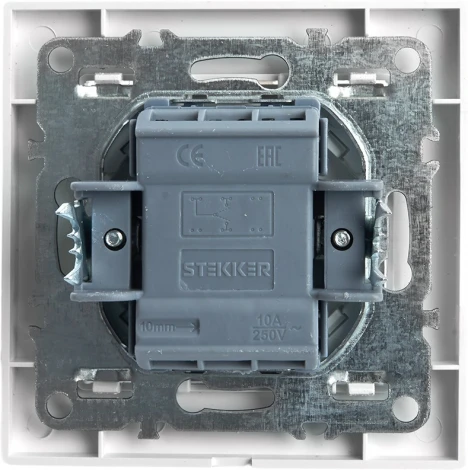 Переключатель одноклавишный (белый) Stekker Эрна 39617
