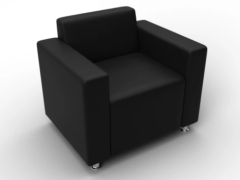 Кресло Лига-093 ВН (ДСП,Брус,Фанера,Экокожа/Черный) Лига Диванов 134975