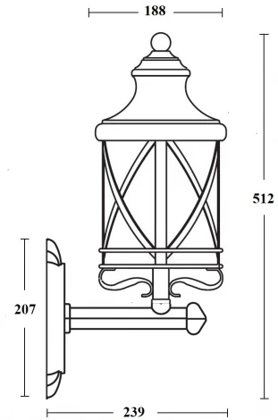 Уличный настенный фонарь Oasis Light LUCERNA 84801 Gb