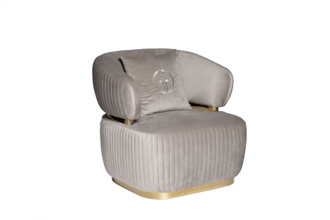 102AN-KRES-1301-SER Кресло Glarus, велюр серый 90*88*86см Garda Decor