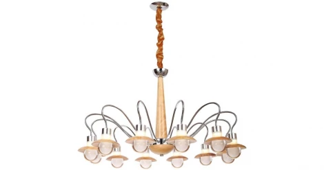 Подвесная люстра Lucia Tucci Natura 188.12 Led (220V, бук, на цепи, паук)