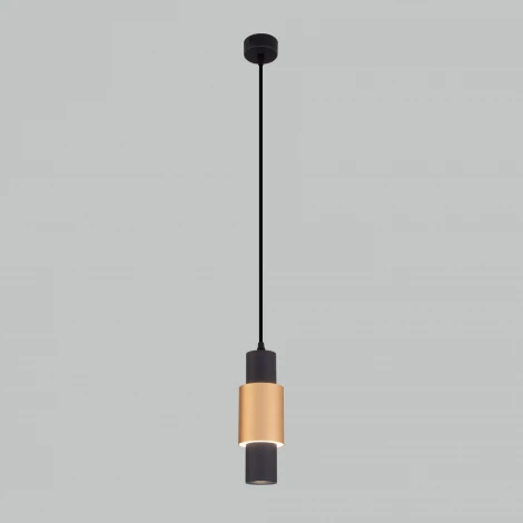 Подвесной светильник Eurosvet Bento 50204/1 LED черный/матовое золото (220V, на проводе, круглые)