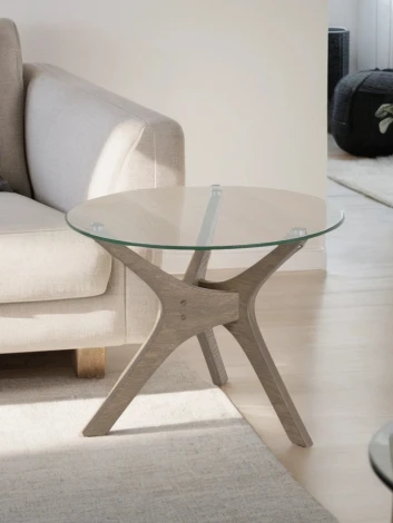 Стол журнальный Рилле 446 шимо/стекло прозрачное Mebelik 009470