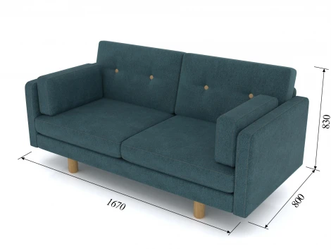 Диван Arsko Ингвар М голубой велюр