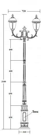 Наземный фонарь Oasis Light St.LOUIS L 89110LA/16/E7 Gb мат/тр