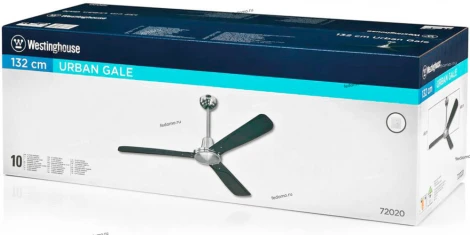 Вентилятор потолочный с настенным регулятором Westinghouse Urban Gale, 3 лопасти, хром, черный
