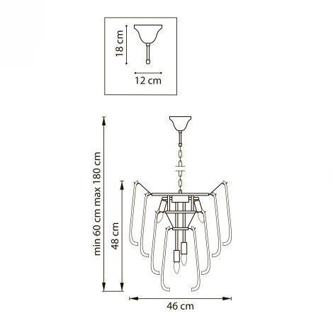 Подвесная люстра 8х6W(led) E14 Золото/Прозрачный Lightstar Retro II 799082