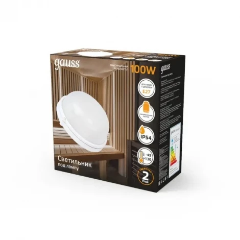 Настенно-потолочный светильник Gauss НБП 926602101 (220V, круглые, IP54)