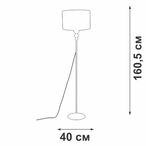 Торшер Vitaluce V2890-1/1P, 1хЕ27 макс. 40Вт V2890-1/1P (220V, круглые)
