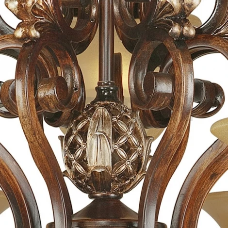 Люстра подвесная N-Light, 9 плафонов, античное серебро, коричневый