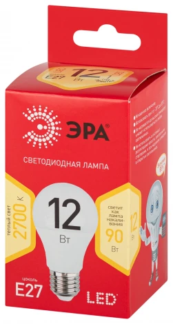 Лампочка светодиодная E27 12W ЭРА LED A60-12W-827-E27 R