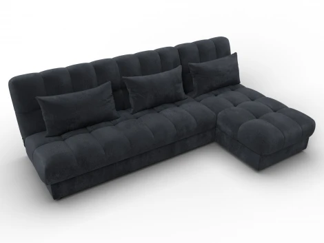 Диван угловой Лига-116 НПБ угол правый (ДСП,ЛДСП,Велюр/Темно-серый) Лига Диванов 136950