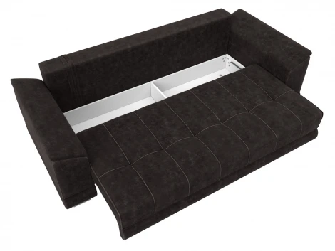 Диван прямой НордСтар НПБ (ДСП,ЛДСП,Брус/Пластик,Металл/Велюр/Коричневый) Лига Диванов 133195