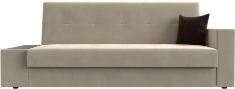 Диван-книжка Лига-020 стол слева (Бежевый,Коричневый/Микровельвет) Лига Диванов арт.118490L