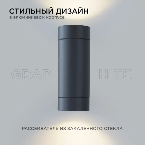 Настенный светильник уличный 2х35Вт графит, алюминий Apeyron 11-119
