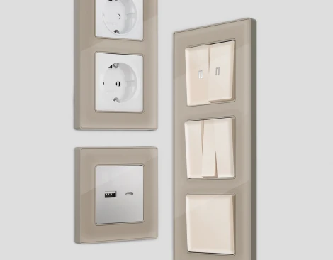 Рамка Ambrella Volt ALFA Arctic (Серо-бежевый Стекло органическое) 3-ая AF580363