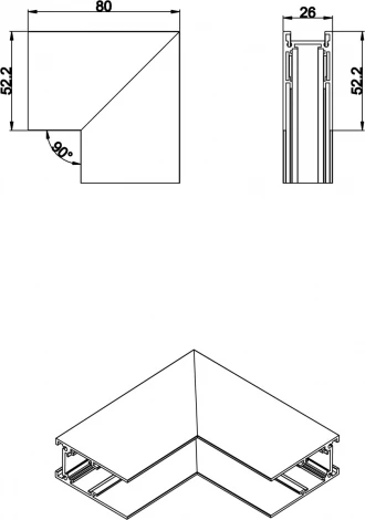 Внутренний угол-соединитель для шинопровода Donolux SPACE-Track system Inner corner CW