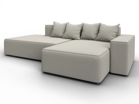 Диван угловой Лига-079 угол правый (ДСП/Пластик/Рогожка/Бежевый) Лига Диванов 129811