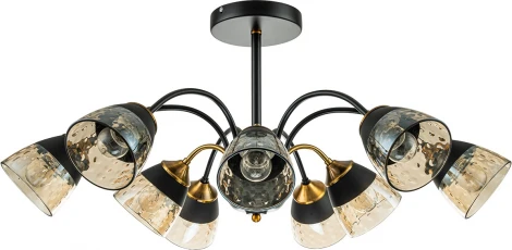 Потолочная люстра на штанге Escada Bouquet 1148/9P E27*40W Black/Brass