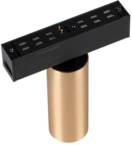 Трековый светильник магнитный MAG-SPOT-25-R90-9W Day4000 (BK-GD, 30 deg, 24V) (Arlight, IP20 Металл) 035000(1) (LED)