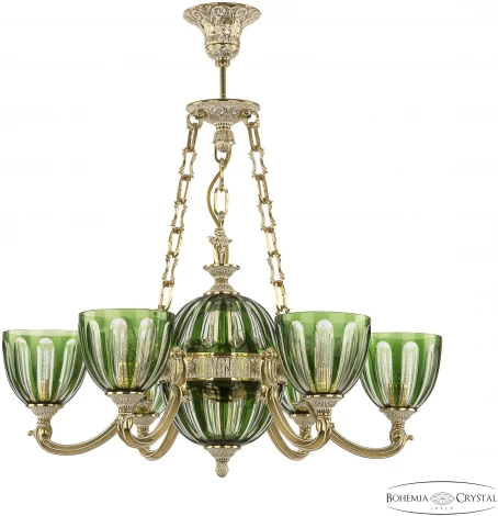 Подвесная люстра Bohemia Verona 72009P/6/175 GW P1 U Clear-Green/H-1H FA10S