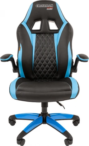 Игровые кресла CHAIRMAN GAME 15 (Пластик,Экокожа/Черный,Голубой)