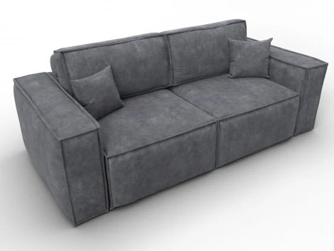 Диван прямой Лига-081 НПБ (ДСП/Пластик/Велюр/Темно-серый) Лига Диванов 130113