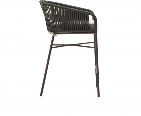 Барный стул La Forma (ex Julia Grup) Yanet (Зеленый/ Веревка,Пена,Металл,Сталь)