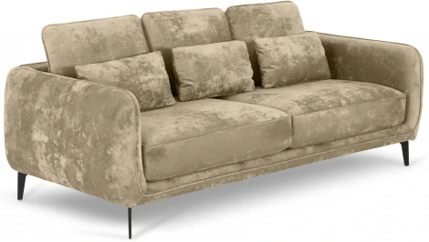 Диван Amsterdam трехместный ОГОГО (арт.786594), (Велюр,Ткань/Бежевый)